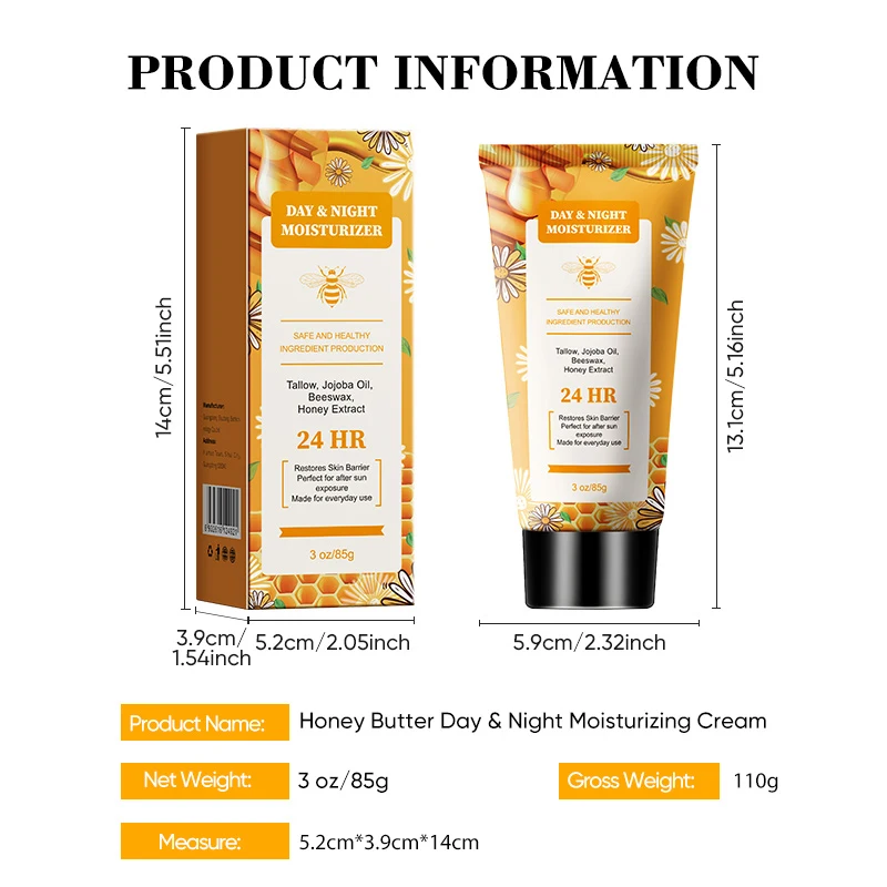 

DOLANJN 85g Honey Beef Tallow Day Night Moisturizing Face Cream Gentle Skin Care