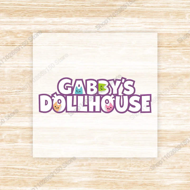 Gabby Dollhouses Anime Kawaii Heat Transfer Sticker Kids Cartoon Cute Clothes Appliques DIY Decal Fashion Iron on Patches Gifts