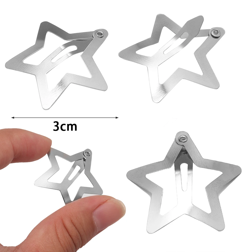 10/20/50/100/200pcs Metal Rhodium Star BB Hair Clips For Broken Hair Clip Bangs Hair Clip Girls Y2K Style Hair Clips