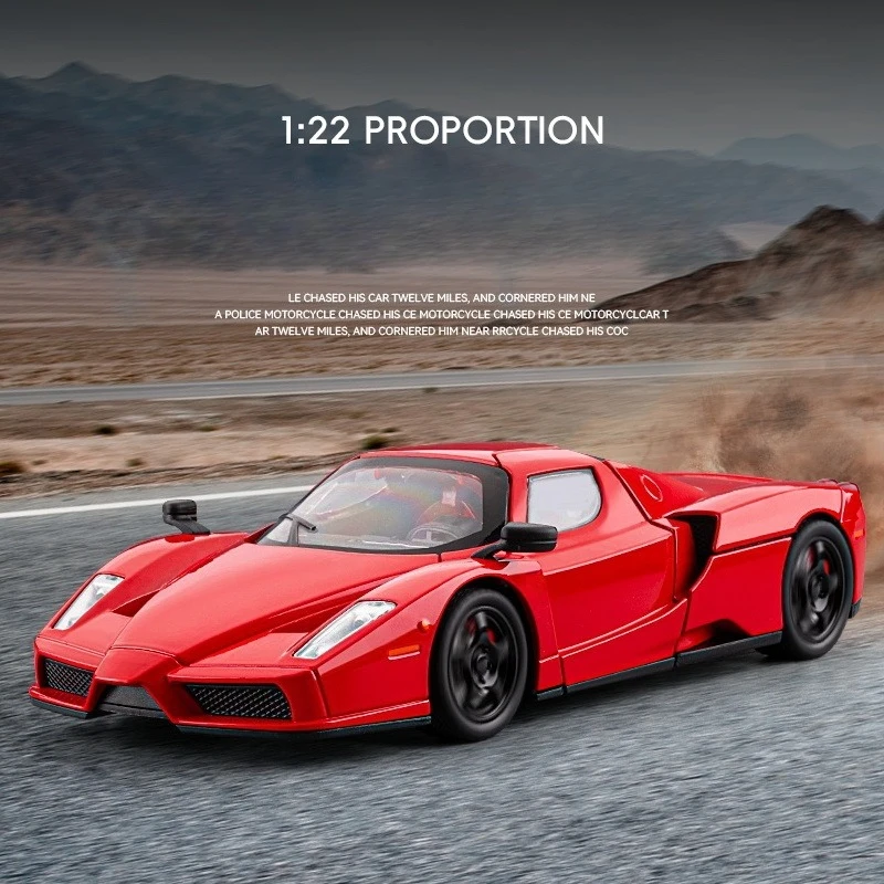 1:22 Enzo Legierung Sportwagen Spielzeugauto Modell Sound Licht Zurückziehen Miniaturmodelle Fahrzeuge Ornamente Geschenke
