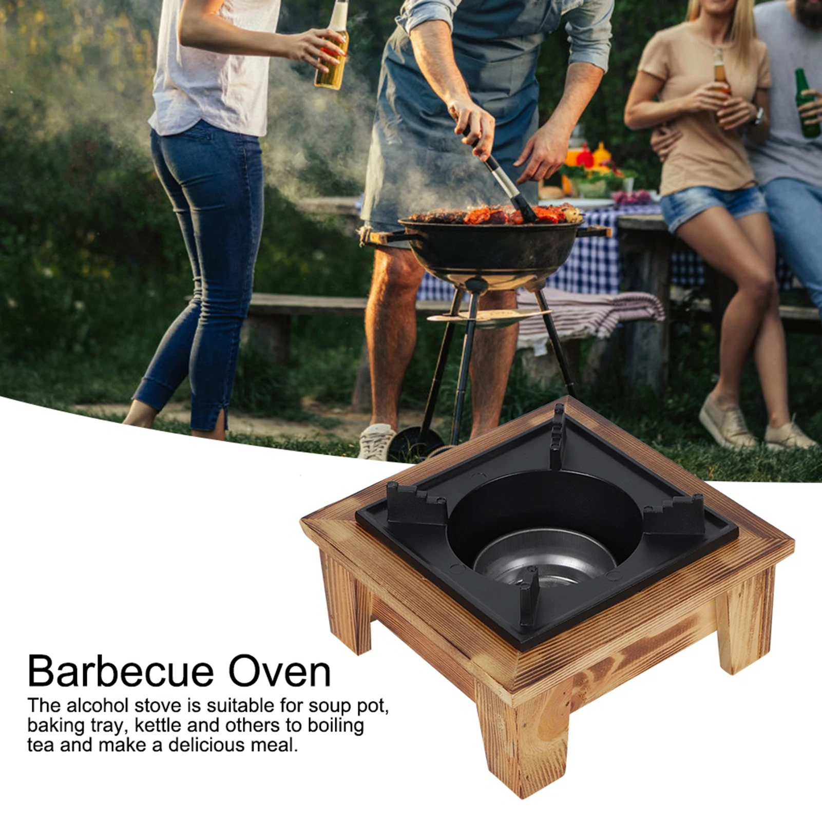Portable Alcohol Camping Stove Compact Furnace Kitchenware Cooking Utensil for Outdoor Picnic BBQ Backpacking Cooking