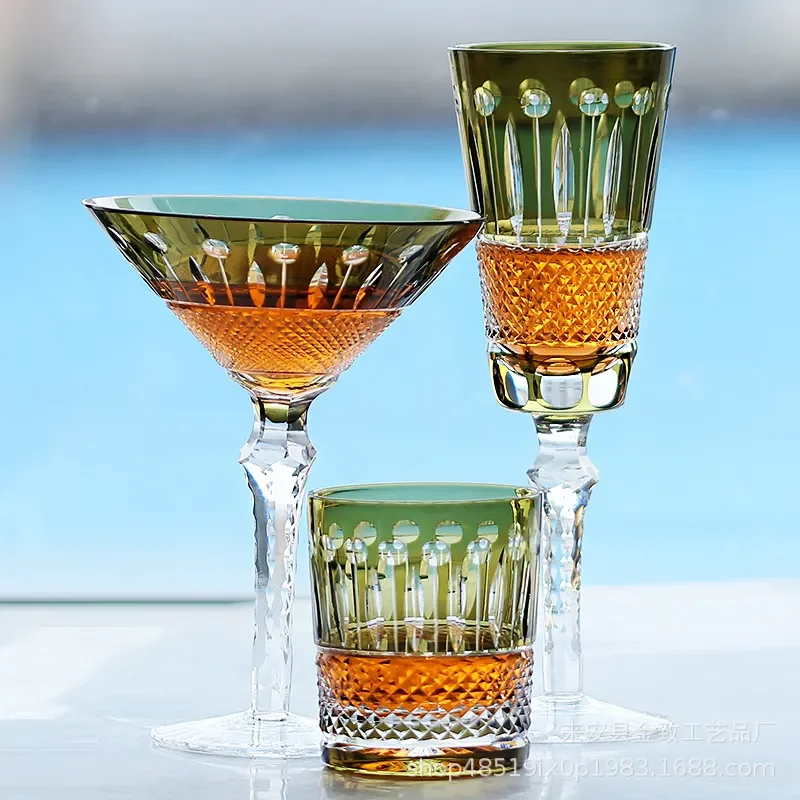 European Creative Crystal Goblet for Red Wine Champagne and Whiskey Elegant Cocktail Glassware for Home Bar Party Decoration