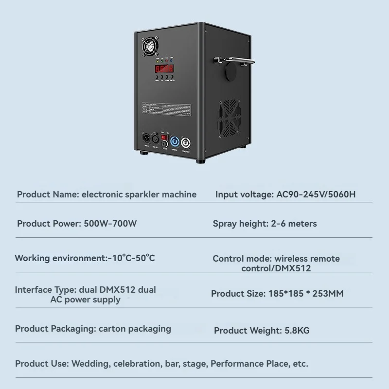 Nightclub Cold Flame Sprayer Equipment Stage Fireworks Machine 700W Cold Spark Machine Cold Fireworks Machine Wedding