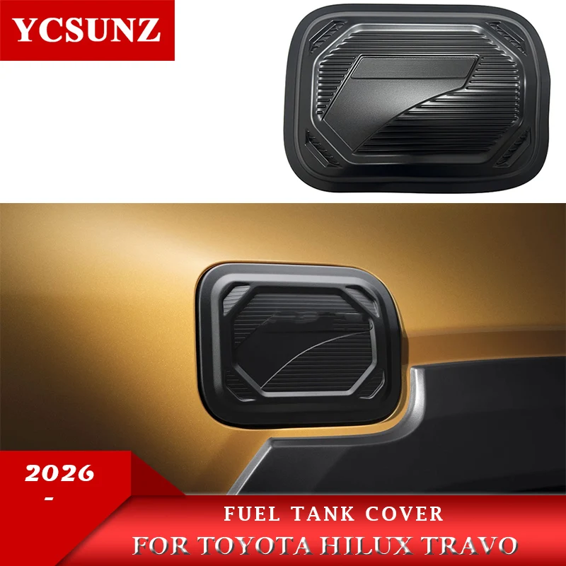 

ABS Matte Black Fuel Tank Cover For Toyota Hilux Travo 2026 Double Cabin Car Accessories Ycsunz