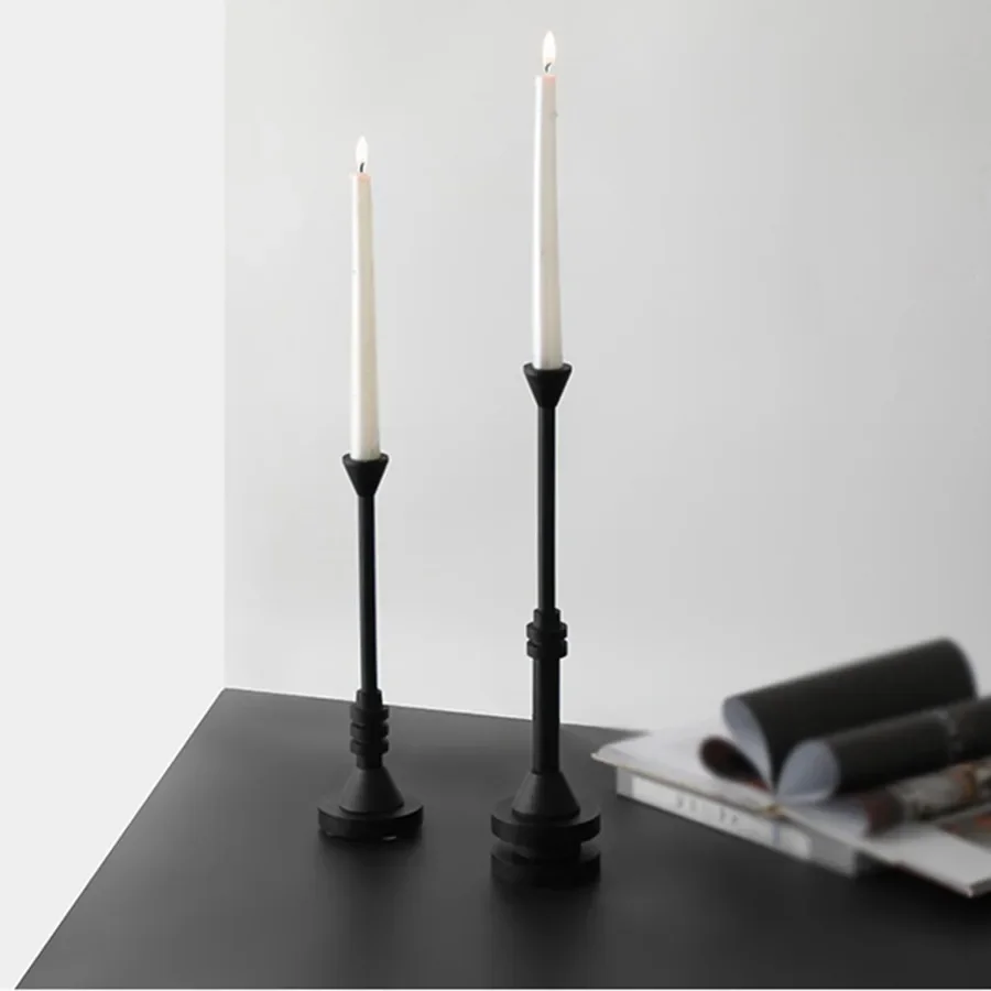 

Wedding Candle Holder Unique Tealight Retro Decor Table Candle Holder Stick Romantic Vertical Nordic Black Bougeoir Home Decor