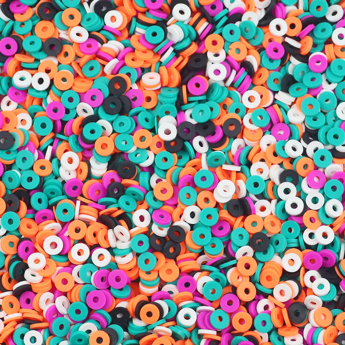 3100pcs Halloween-Themed Polymer Clay Beads 6mm Assorted Purple Orange White Black For DIY Jewelry Making Necklaces Bracelets