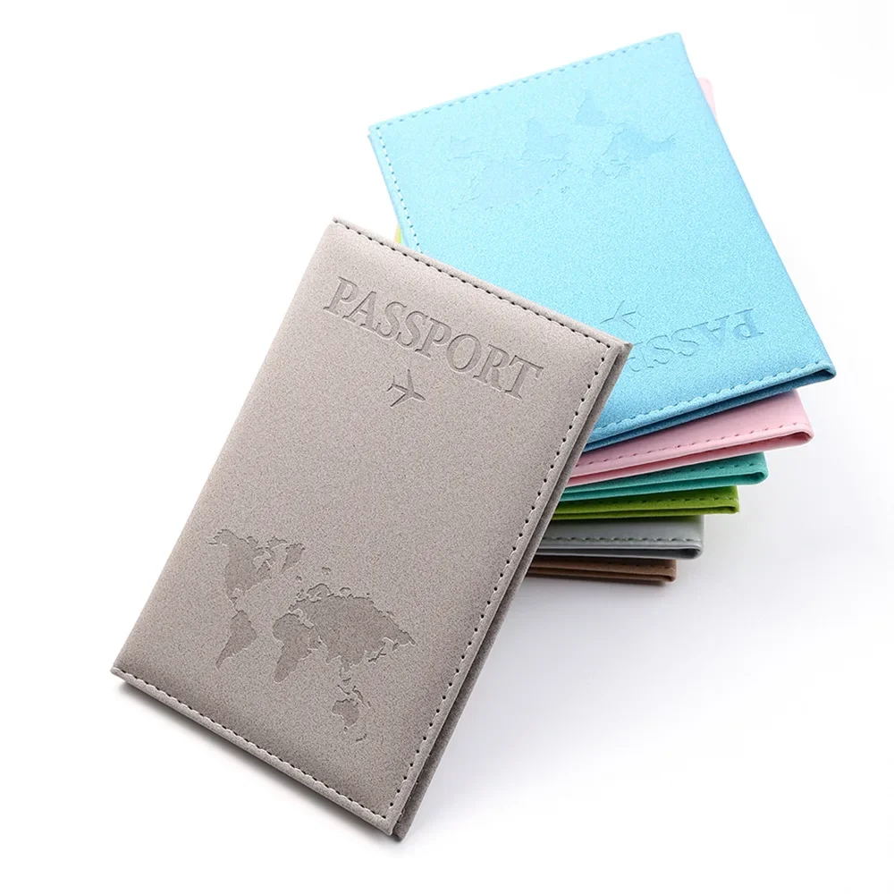 Porta pasaporte portátil para tarjetas bancarias, funda tipo billetera de cuero PU para hombres y mujeres, funda para tarjeta de identificación y pasaporte de negocios, billetera, accesorios de viaje