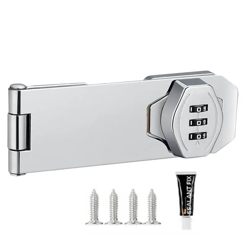 

Keyless Cabinet Lock Cabinet Door Hasp Lock Household Zinc Alloy Keyless 3-Digit Combination Lock For Kitchen Drawers Cabinets