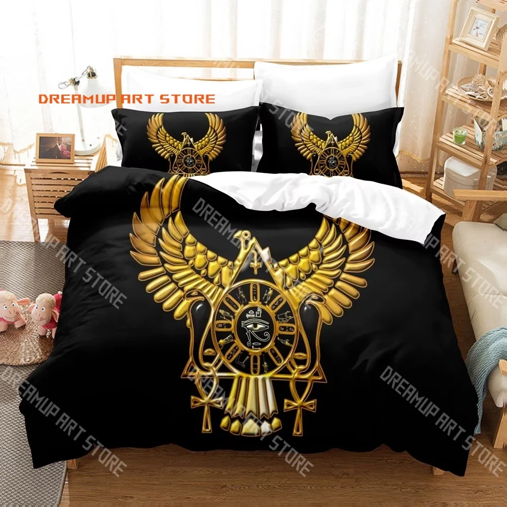 Ancient Egyptian God Anubis Mythology Fans Bedding Set Single Twin Full Queen King Size Bed Set Adult Kid Bedroom Duvetcover Set