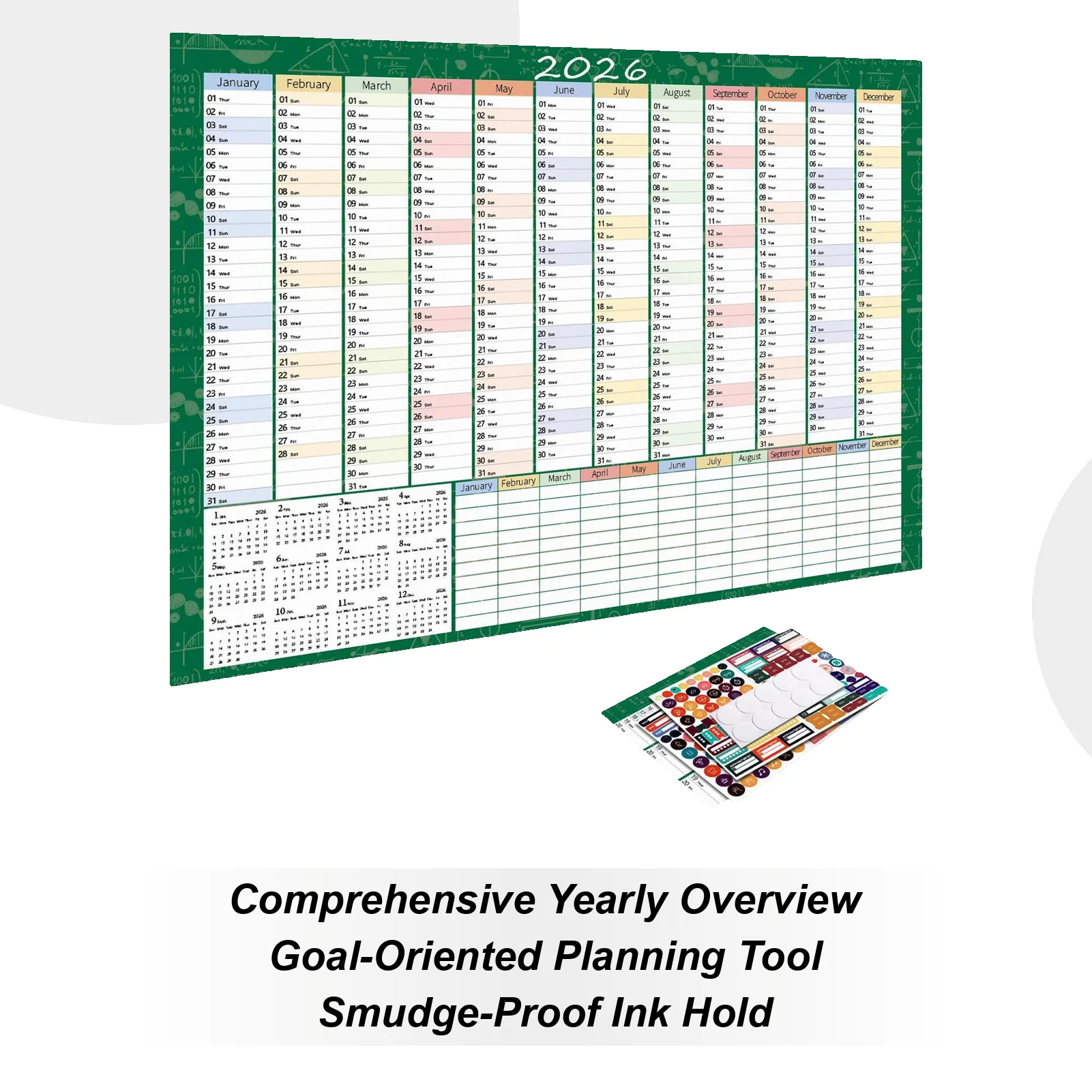 

2026 Yearly Wall Poster Calendar Writable Poster Calendar Schedule Large Year Wall Calendar For Study Dorm Living Room Bedroom