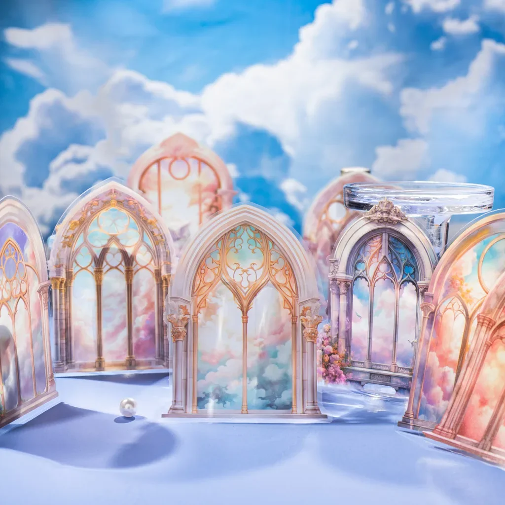 

10pcs/pack Window Themed Stickers PET Stickers DIY Scrapbooking Decor Stationery Collage Junk Journal Planner