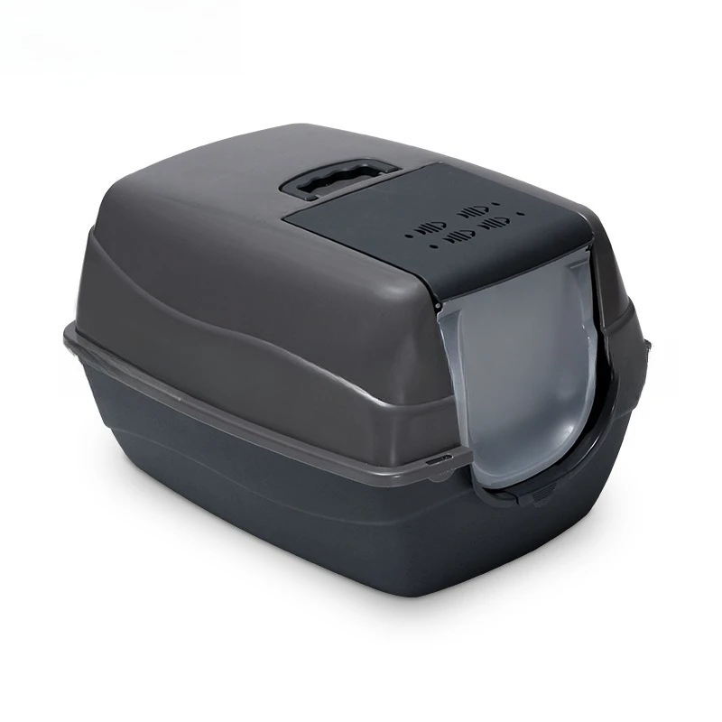 صندوق فضلات القطط كبير الحجم، شبه مغلق، كبير جدًا، ماين، موتبيت، مرحاض مقاوم للرذاذ، صندوق شرف القطط.