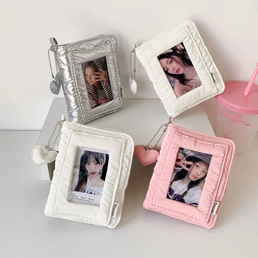 

Loose-leaf Binder Korean Photocard Holder Hanging Decoration With Heart Keychain Idol Card Display Protector Picture