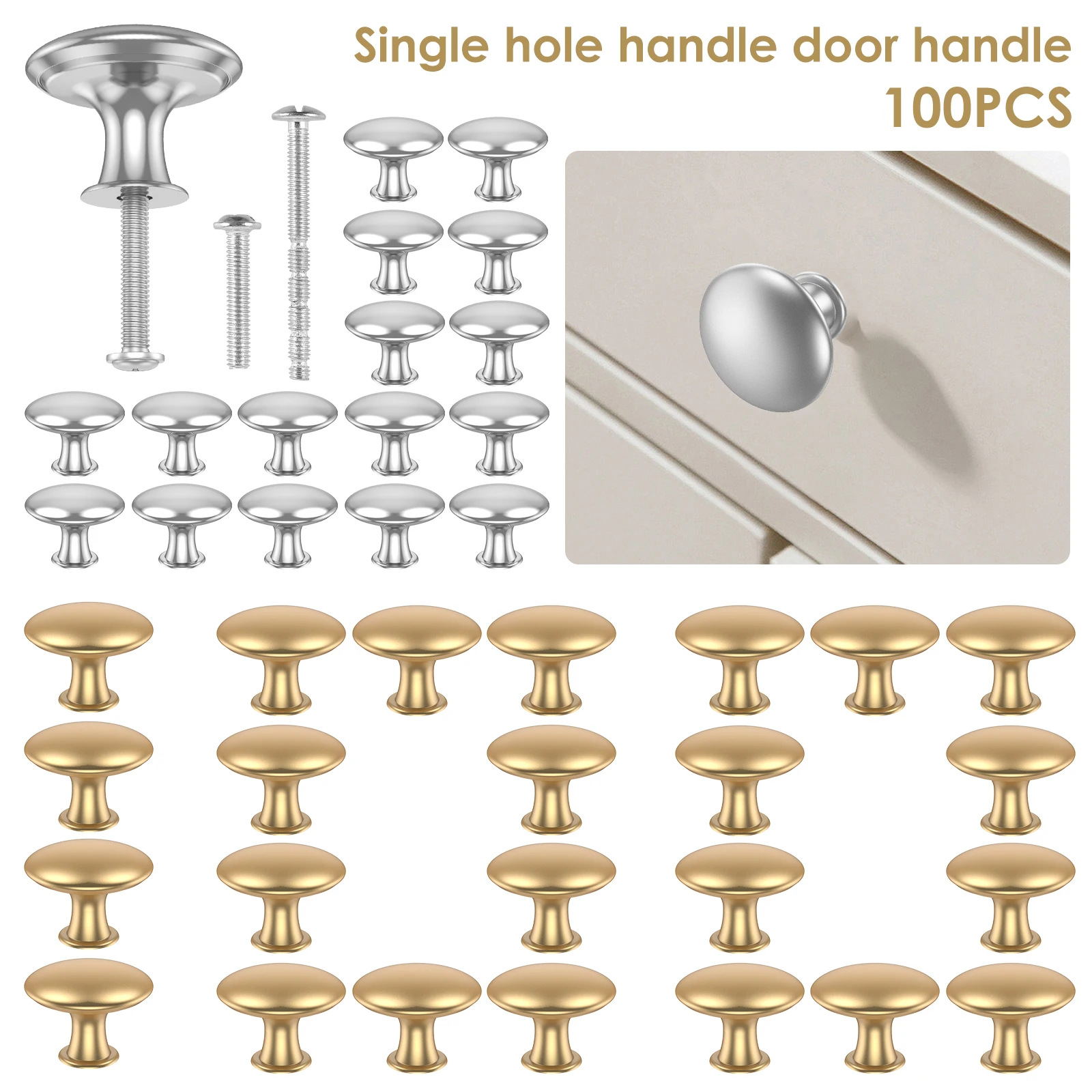 Drawer Knob Set Zinc Alloy Cabinet Handles Rustproof Gold Dresser Knobs with Screws Decorative Drawer Pull Handle Furnitur