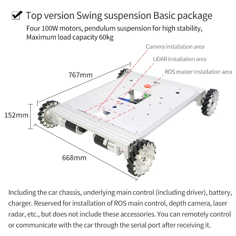 WHEELTEC McNam Wheel Intelligentes Auto ROS Roboter SLAM Lidar Jetson Nano Visuelle Navigation