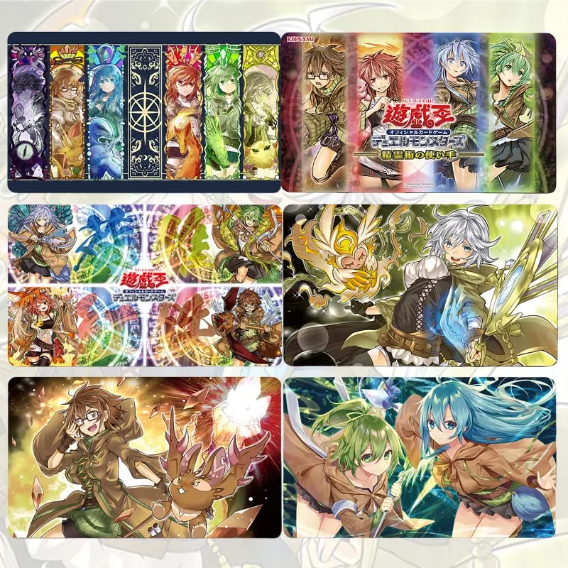 

Yu-Gi-Oh! Charmer Series OCG TCG Wynn The Wind Channeler Single Player Battle Playmat Cartoon 600x350mm Rubber Board Game Mat