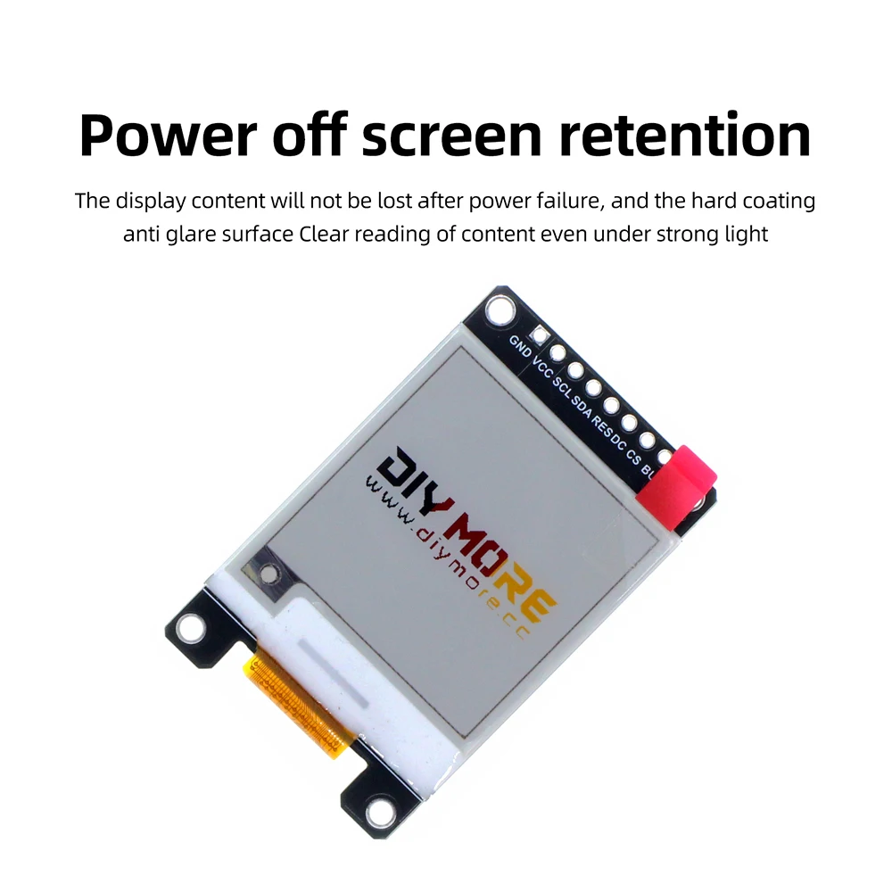 1.54 Inch E-Ink Display Ultra Low Power SPI Interface SSD1680 Driver Chip for Shelf Labels Smart Home Projects Black White Versi