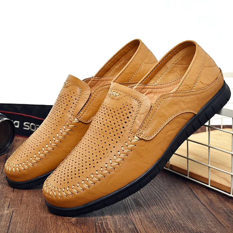 

Men's Classic Cow Leather Business Casual Shoes Breathable Comfortable Dad Shoes Live Broadcast Plus Size Casual Shoes