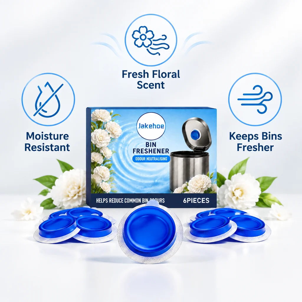 Trash Can Freshener Stick White Floral Scent Fresh Scent Moisture Resistant for Home Kitchen Bathroom Waste Bin Individual 6 Pad