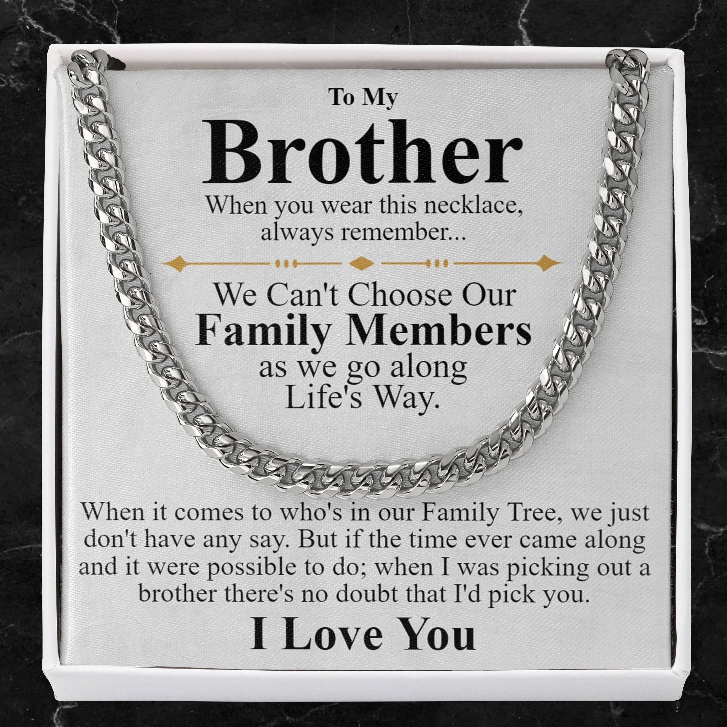 To My Brother/BoyFriend Necklace, Anniversary Gift For Him,Brother/BoyFriend Birthday Gift Necklace With Message Card And Gift