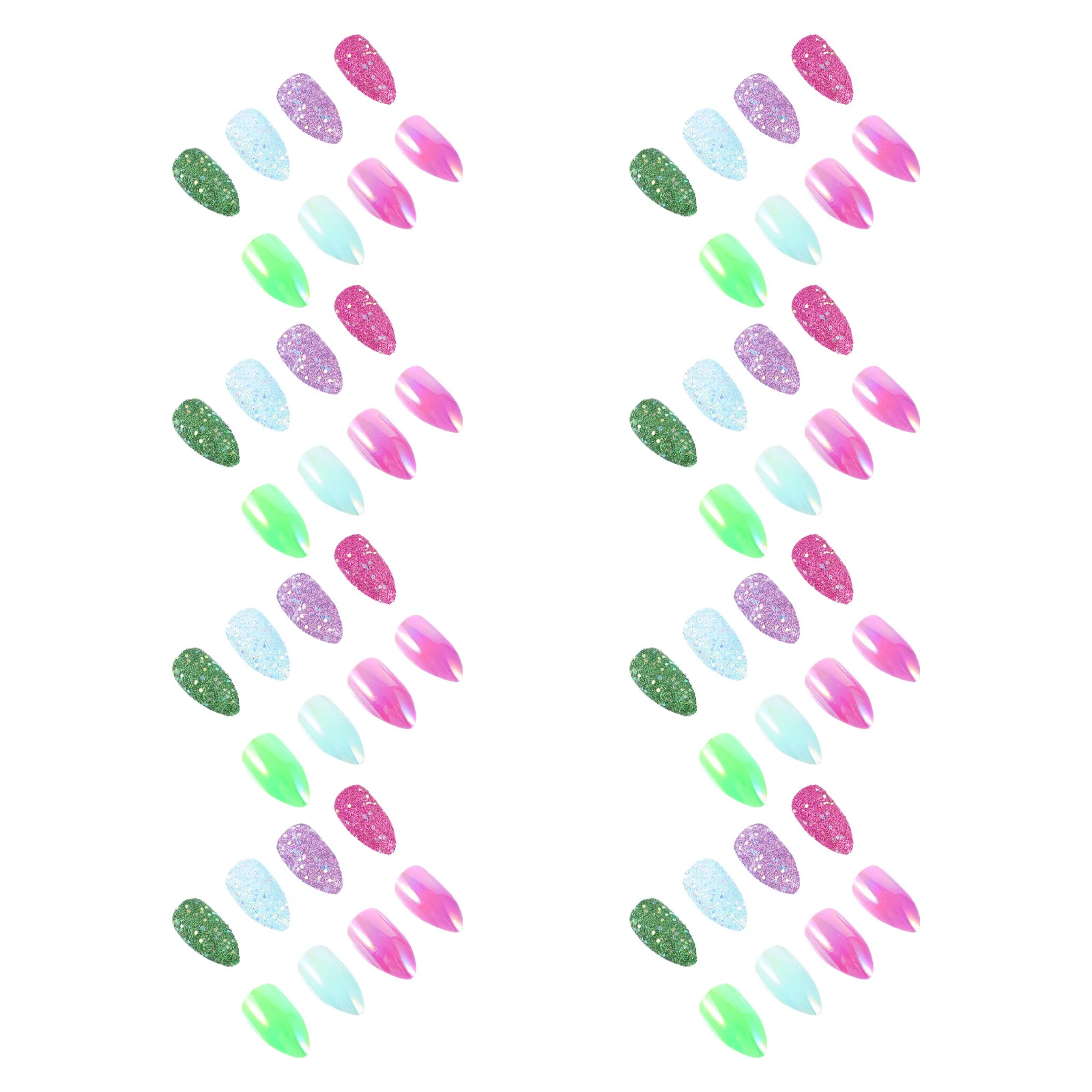 

4pcs Full Cover False Nails Long Elegant Design For Wedding Prom Diy Nail Art Fake Tips Detachable Adult Press On Nails