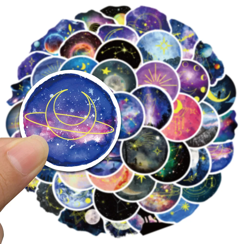 50 قطعة ملصق درب التبانة الجميل للهاتف الأمتعة سجل القصاصات الغيتار سكيت الكمبيوتر المحمول دراجة خوذة ملصق لاصق لامع ورائع