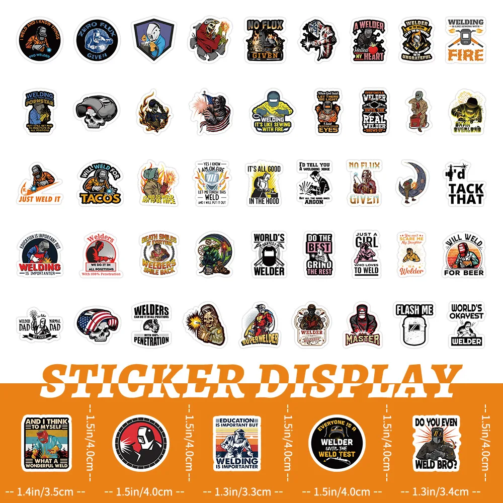 2024 New Welder Sticker Pack Cartoon Personalized Graffiti iPad Computer Luggage Car Water Cup Guitar DIY Clipart Toy Decoration