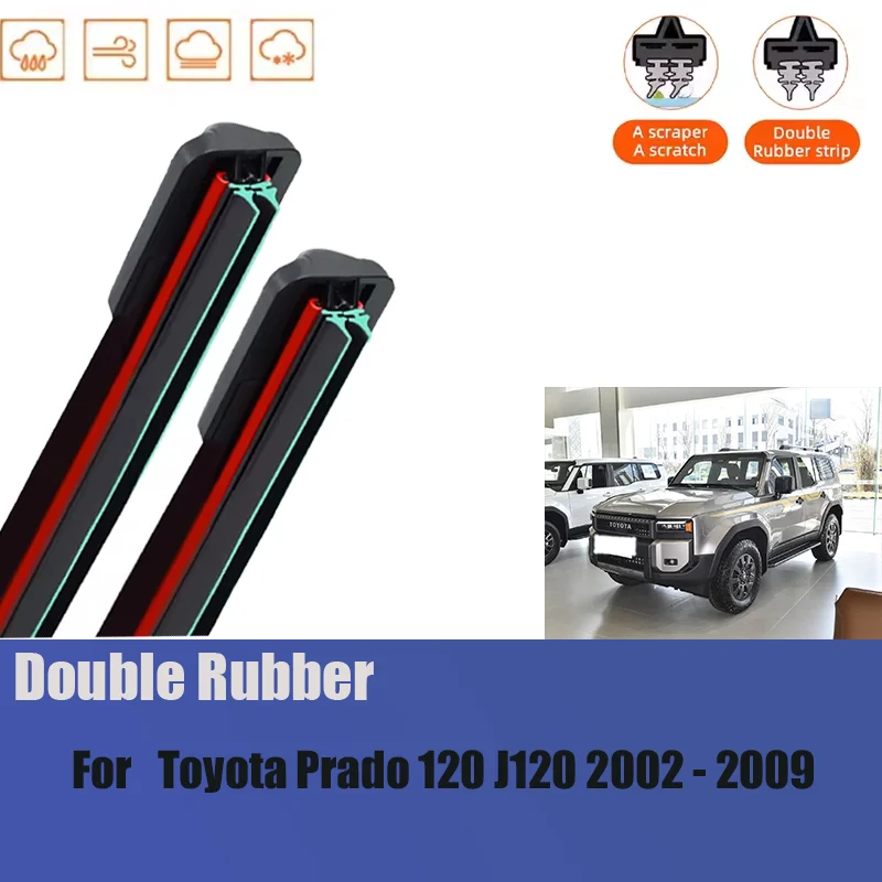 

Wiper LHD&RHD Front Wiper Blades Set For Toyota Prado 120 J120 2002 - 2009 Windshield Windscreen Window Brushes Mute
