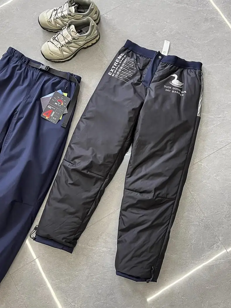 

Высококачественные 90-дюймовые зимние уличные мужские и женские прямые брюки, маленькие эластичные брюки на щиколотке для холодной погоды