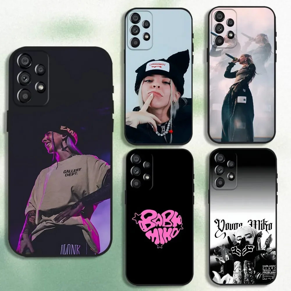 Capa de celular Young M-Miko para Samsung Galaxy A20, A21s, A22, A31, A32, A52, A53, A72, 73, A80, capa preta macia