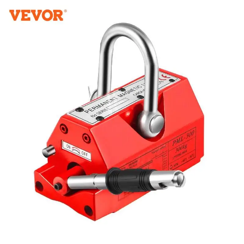 VEVOR 100Kg - 2000Kg Elevador Magnético Permanente Control Manual Gato de Servicio Pesado Elevación Imán de Grúa Redondo Hierro de Neodimio