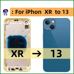For iPhone XR To 13 Housing rear battery midframe replacement, XR like 13 chassis Xr to 13 frame+tool XR to 14 Matte Back Cover