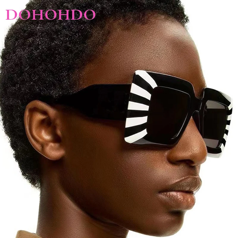 

New Fashion Luxury Oversized Square Brand Designer Sunglasses Women Street Photography Summer Traveling Sun Glasses Man UV400