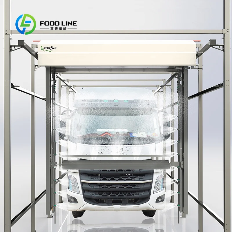 Customized 360 touchless car wash machine car wash equipment heavy duty cleaning for truck lorry transportation depots
