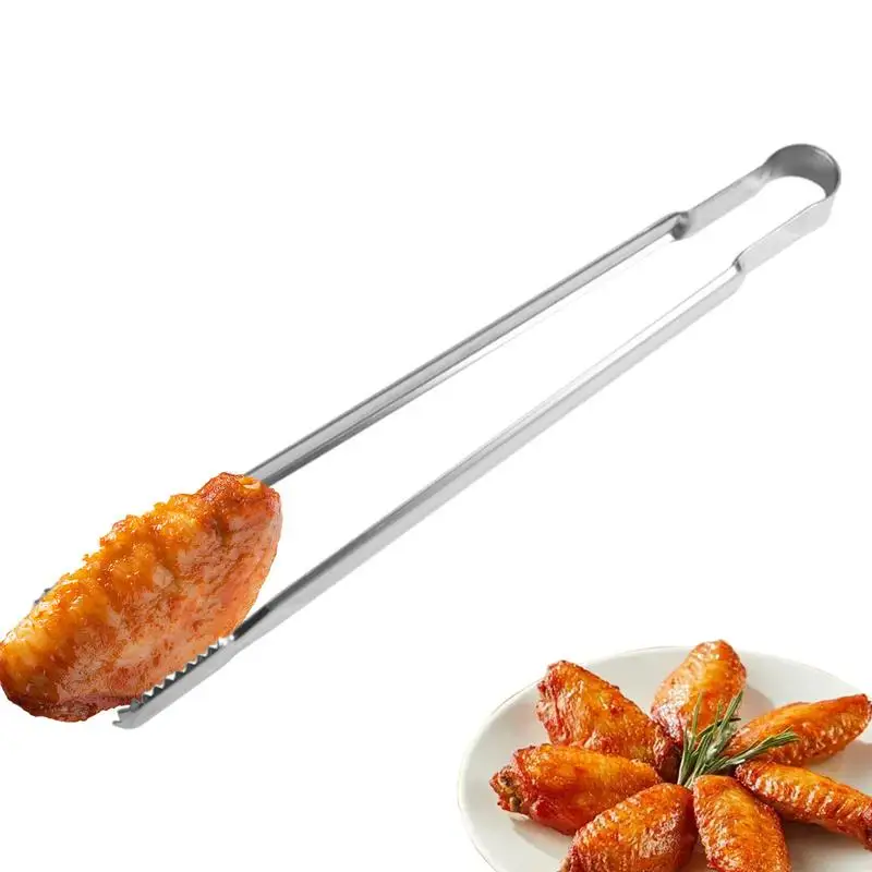 

Barbecue Tongs Long Kitchen Food Tongs Rustproof In Stainless Steel Pickles Fruits Cakes Bread Gripper Fried Steak Grilling