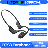 BlitzWolf BW-BTS8 bluetooth Earbuds Bone Conduction Earphone Built-in 32GB Memory IPX8 Waterproof Low Latency Sport Headphone