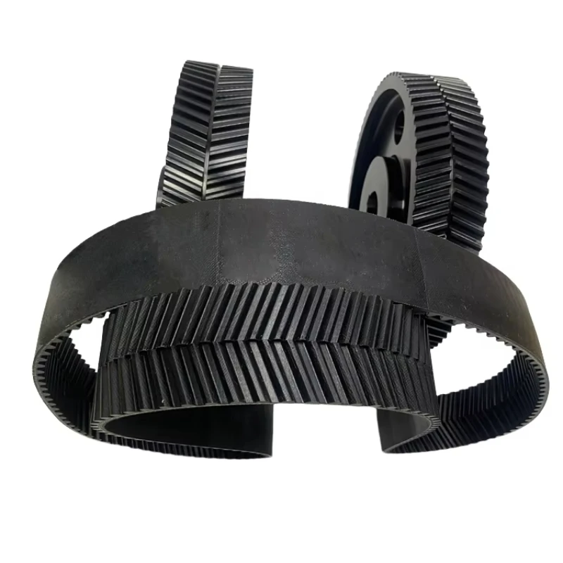 O-type nylon herringbone toothed belt timing pulley 45 steel customizable machinery industry OEM construction pulley