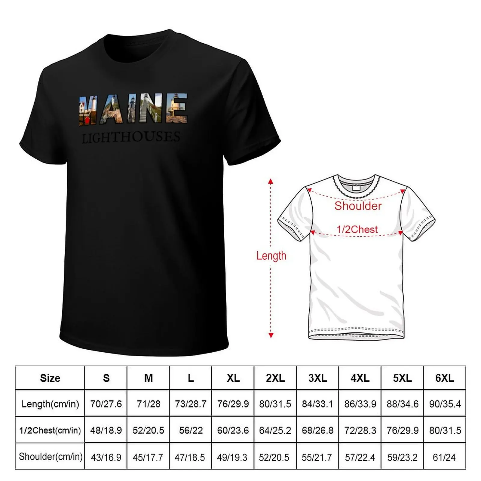 Maine Lighthouses T-Shirt custom t shirt tees sublime clothes for men