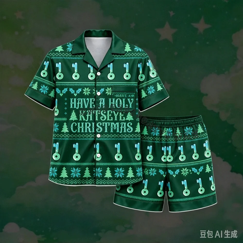 26 Womens Festive Have A Holy Christmas K.A.T.S.E.Y.E. Club Lara Symbol Ugly Christmas Pajama Set men WOMEN  Nightwear TRACKSUIT