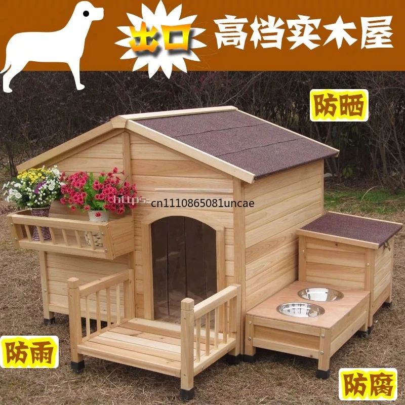 Dog House Large Golden Retriever Kennel Outdoor Pet Cage Large Dog Cage Wooden Outdoor Preservative Kennel Supplies