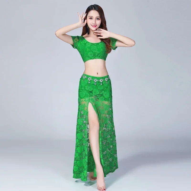 

Belly dance ladies practice clothes dance popular sexy Indian dance performance clothes large size lace suit
