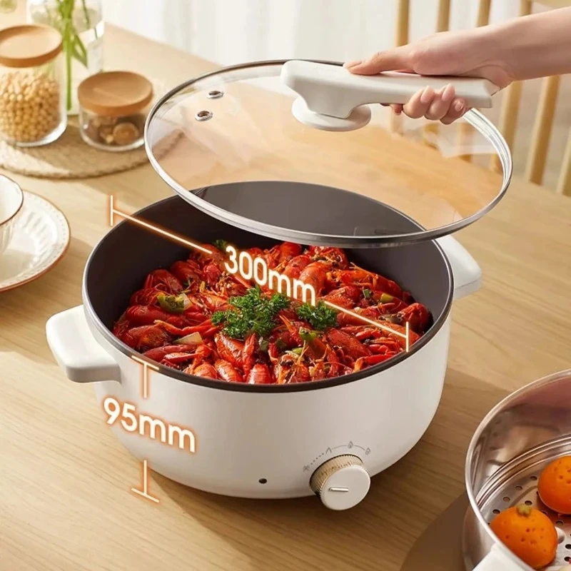 Electric hot pot household cooking hot pot Household Multi-Functional Electric Hot Pot - All-in-One Cooking with Wok Function