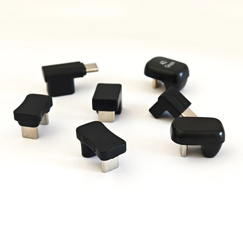 L‑Shape U-Shaped Type‑C Male To Type‑C Female Adapter Dual Port Elbow USB‑C Angle Connector Multiple Styles Male to Male