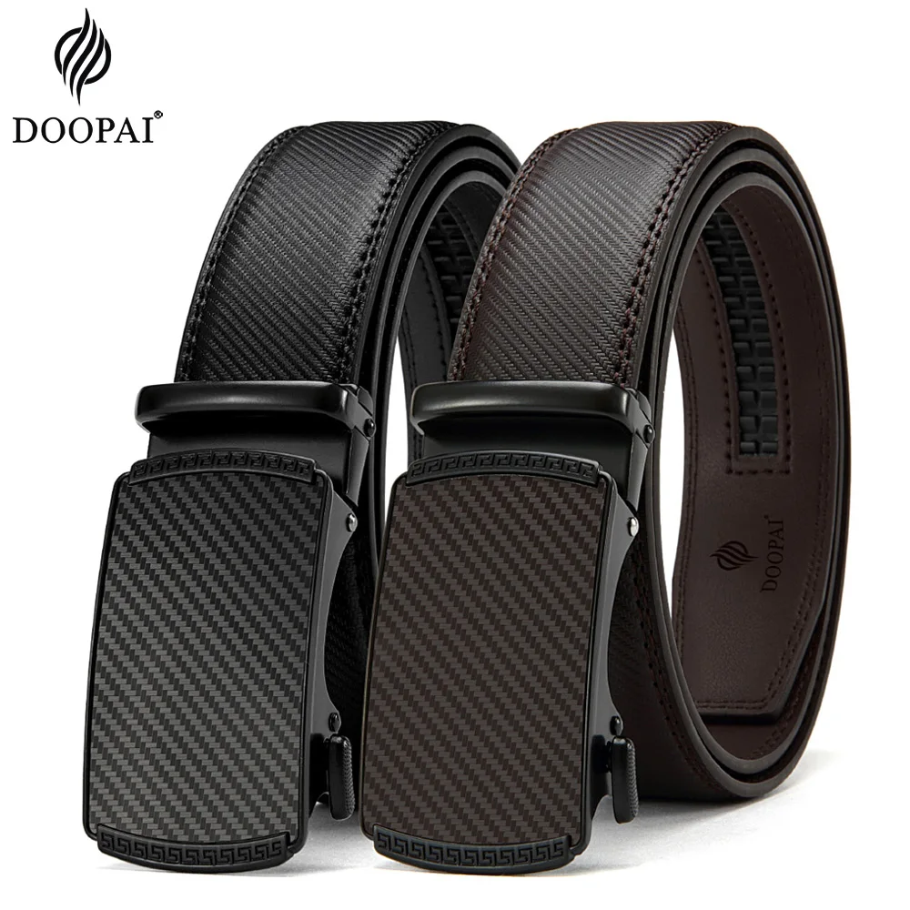 DOOPAI Automatic Buckle Belt Genune Leather Luxury Brand Belts For Men Leather Strap Casual Business For Jeans