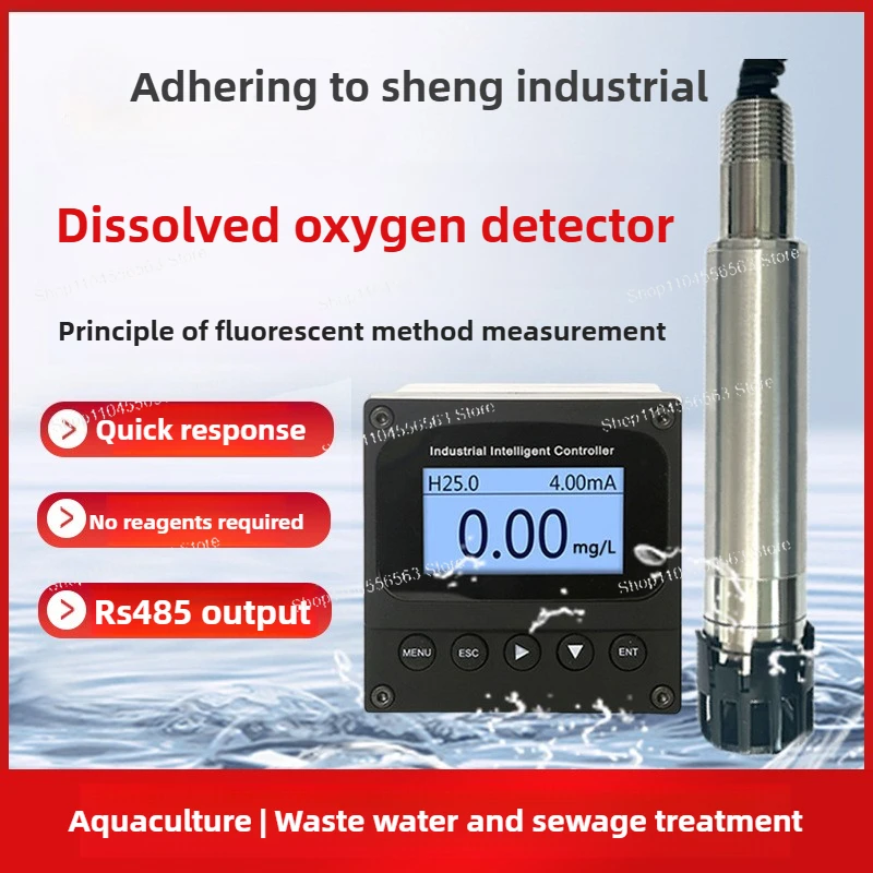 Industrial Grade Aquaculture Dissolved Oxygen Sensor DO Water Oxygen Content Electrode Corrosion Resistance Probe Detector Fluor
