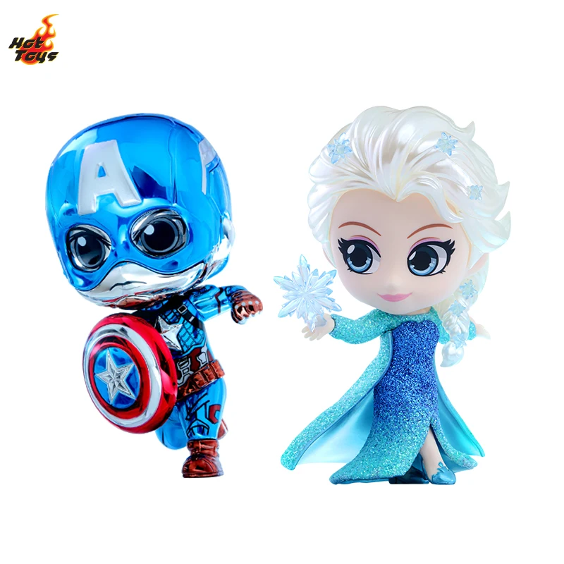 Hot Toys Disney 100 Series Elsa Captain America COSBABY (S) Mini Treasure Doll Birthday Gift