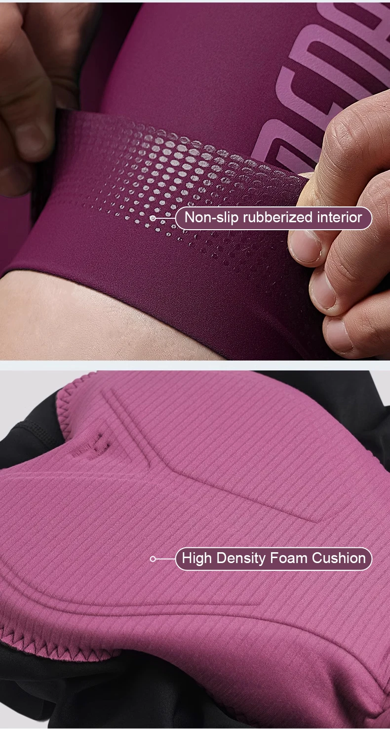 LAMEDA Damen-Radtrikot-Shorts mit Stoßdämpfung, gepolsterte Rennrad-Trägerhose, atmungsaktive Sommer-Radtrikot-Shorts – Detail 16