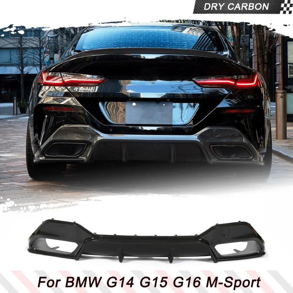 Car Rear Diffuser Lip Spoiler For BMW 8 Series G14 G15 G16 M-Sport Sedan 840i 2019-2021 Car Rear Bumper Diffuser Lip Dry Carbon