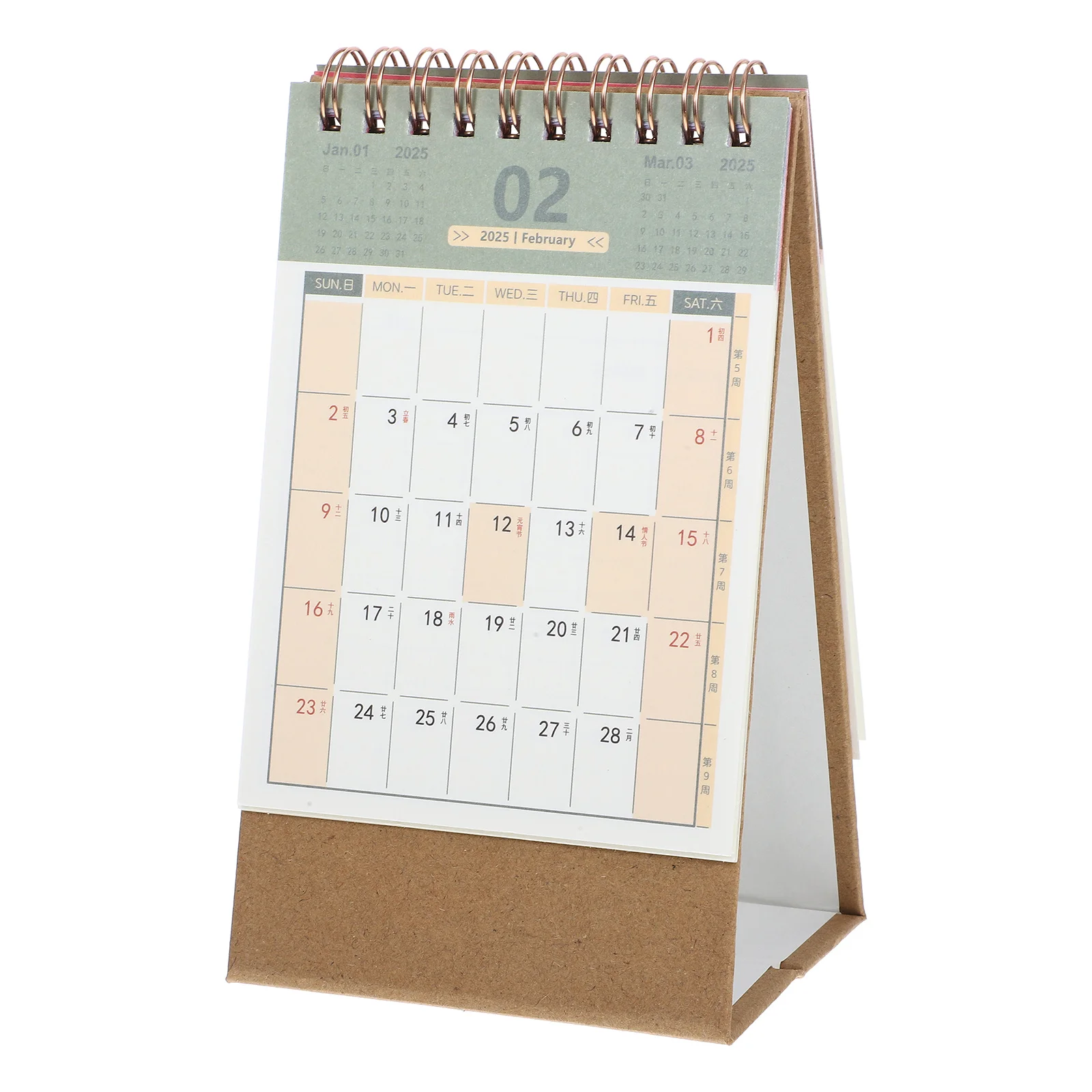 

Table Standing Calendar 2025 Desk Office Accessory Notebook Decorative Planning