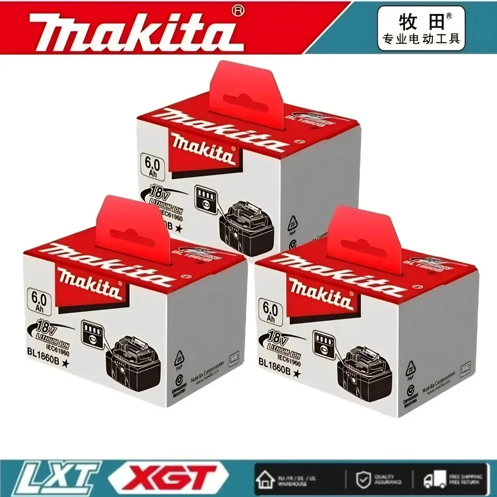 

Makita 18V Battery 6Ah 18650 Lithium Ion Replacement BL1860B BL1860 BL1850 Rechargeable Power Tool Battery DDF486 DF488